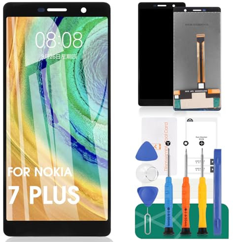 Para Nokia 7 Plus Pantalla LCD para Nokia 7 Plus Pantalla LCD de repuesto 7 Plus TA-1041 Touch Digitizer Assembly TA-1062, TA-1046 Kit de piezas de reparación (negro?