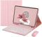 Keyboard Case for Samsung Galaxy Tab S6 Lite 10.4 2024/2022/2020 with Mouse，Smart Soft Case with Bluetooth Keyboard for Detachable Wireless Keyboard Tablet Cover with Pencil Holder (Pink)
