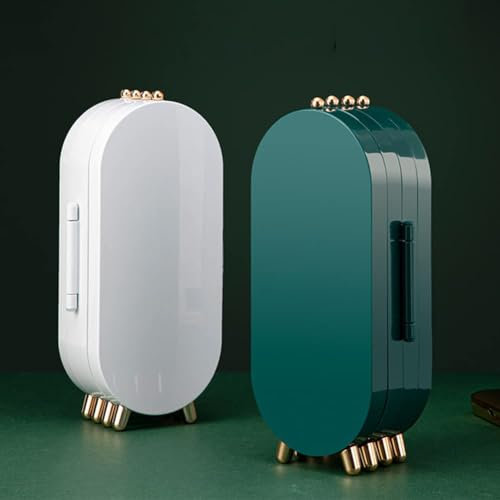 D'Affichage Organisateur BoîTe à Bijoux,PréSentoir Boucles D'Oreilles Pliable En Acrylique,BoîTe à Bijoux Pliable En Plastique,Collier PréSentoir Avec Miroir,Pour Boucles D'Oreilles,Colliers (blanc)