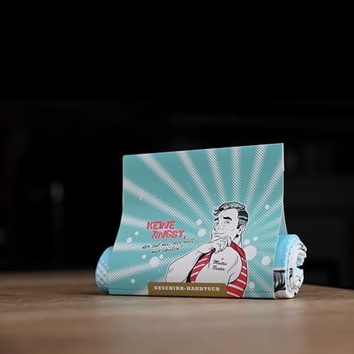 HappyLife Geschirrhandtuch, Verschiedene Sprüche, 100% Baumwolle (Der Will nur spülen)