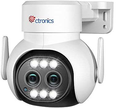 Ctronics 6x Hybrid Zoom Security Camera Outdoor with Dual Lens, Auto Tracking with Auto Zoom, PTZ CCTV Camera Outdoor, Color Night Vision, PC Remote, 24/7 FTP/NAS/Cloud/TF Card, Human Detection