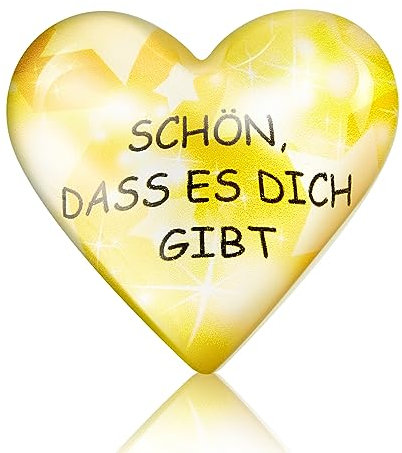 Otuuz 1 Stück Sorgenstein SCHÖN DASS ES Dich GIBT Herzform Glücksstein Herz Glücksbringer Herzförmiger Handschmeichler Mutmacher Geschenk für Freunde Familie
