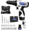 Cordless Power Drill Set Electric Screwdriver Kit Combi Drill with 2-Speed, 18+1 Torque, 3/8 Chuck Handheld Drills Driver with 1500 mAh Batteries, 26PCS Drill Bits, Carry Case, LED Work Light