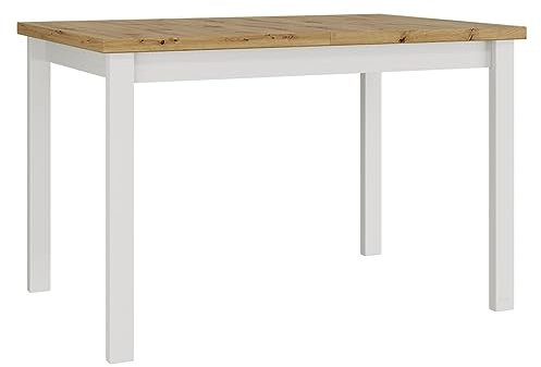 Mirjan24 Mesa de comedor Awrolt I, Mesa de comedor rectangular, mesa extensible para cocina, L:120-150 x altura 78 x ancho 80 cm, mesa de cocina, mesa de comedor, práctica mesa extensible (roble