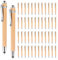 NIZEAMI Kugelschreiber Set, 50 Stück Bambus Kugelschreiber Schreibgerät mit Touchpen 2 in 1 Kapazitive Stylus Stifte für Universelle Touchscreen Geräte, Schwarze Tinte