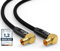 RedStar24 Cavo Antenna 1,5m Nero - 90° Angolato Coassiale | Maschio a Femmina - Cavo Coassiale HDTV Premium per la TV via cavo | Cavo TV: Compatibile con TV, Radio, DVB-T/T2, DVB-C, DAB