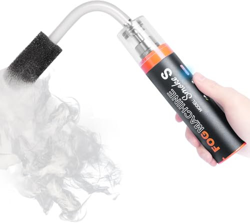 LENSGO Smoke S Machine à fumée Portable avec télécommande pour Photographie, événements en Plein air, fêtes, Effets de scène, Halloween, désinfection ou Mariage - Smoke S