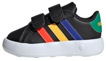 adidas Grand Court 2.0 Shoes Kids, Scarpe da Tennis Unisex - Bimbi 0-24, Core Black Lucid Blue Court Green, 23 EU