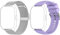 ZOSKVEE Cinturini per Smartwatch 22mm, Sostitutivo per Smartwatch Bluetooth da Uomo e Donna, Milano Argento/Viola, per P95/P66