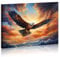 DEORAIO Leinwandbild, Motiv: Adler, Motiv: fliegender Adler, Vogel, Wildtiere, ästhetischer Vintage-Druck für Wohnzimmer, Schlafzimmer, Heimdekoration, gerahmt, fertig zum Aufhängen, 30,5 x 40,6 cm