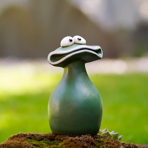 Uziqueif Frosch deko Garten Figuren, gartendeko für draußen wetterfest dekofiguren, Harz frösche Statue Für Balkon miniteich Terrasse Deko,C