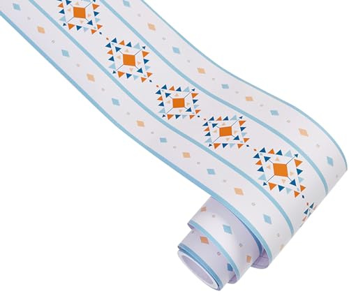 KMDZDZGS Self-Adhesive Wallpaper baseboards, PVC Wallpaper Borders, Waterproof Waistline Decorative Sticker, Baseboard Decorative Wallpaper for Kitchen Living Room Bathroom,12CM X 10M (I)