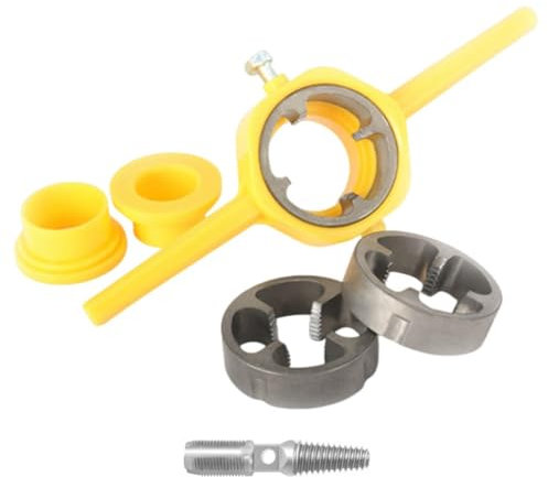 Ronyme NPT Runder Schneideisensatz Rohrgewindeschneider Sanitär Manuelles Handwerkzeug, mit 3 Schneideisen 1/2, 3/4, 1, 4-Zoll-
