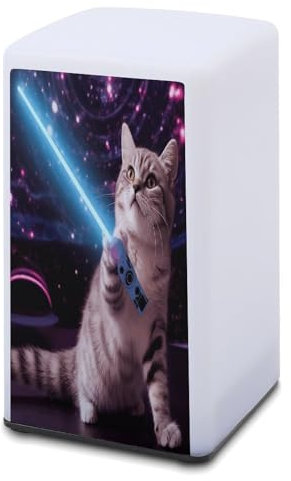 SKTNBM Small Desk Lamp,Space Laser Cat Print Portable Desk Lamp,Battery Operated Table Lamp,Desk Lamps for Home Office