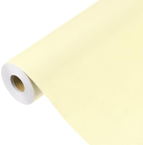 sourcing map 1500 x 40cm Khaki Yellow Wallpaper, Peel and Stick Wallpaper, Khaki Yellow Contact Paper Solid Color Vinyl Self-Adhesive Wall Paper Decorative for Wall Covering