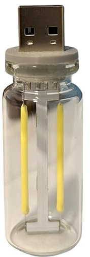 Glass Bottle USB Light - Desktop Glass Bottle Lamp Small Night Light,Outdoor Portable Ambient Light Decorative Nightstand Modern Lamp for Bedroom, Study Room