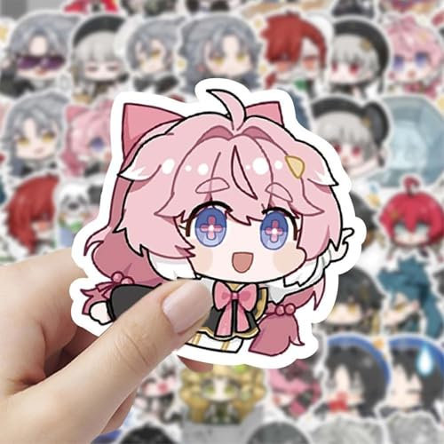 Lugoomei Wuwa [120Pcs] Character Anime Stickers DIY Waterproof Decorations For Laptop Bumper Skateboard