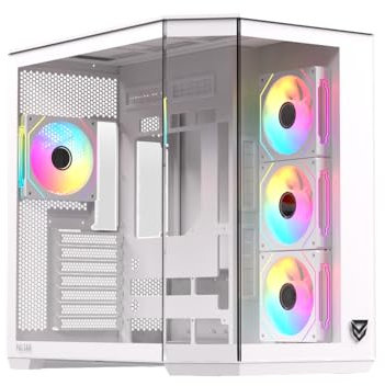 Nfortec Pulsar - Torre PC Gaming ATX – Cristal Templado, Malla Microperforada Desmontable sin Tornillos, Sin Filtros Antipolvo, 4 Ventiladores, USB-C, Líquida 360mm, Blanca
