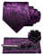 JEMYGINS Herren Paisley Krawatte mit Einstecktuch Krawattenklammer Blumenbrosche und Manschettenknöpfen Set Lila