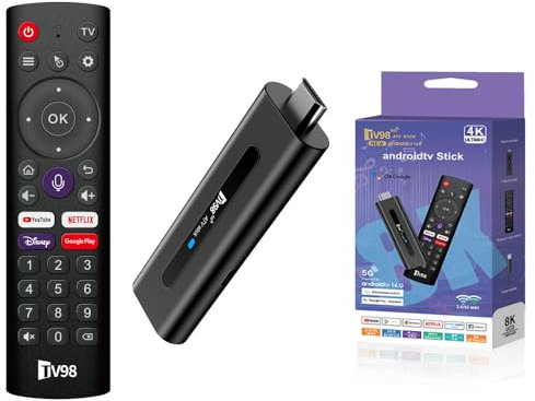 Android TV Stick H313 2GB RAM 16GB ROM BT5.0 Quad-Core 64bit WiFi5 Dual 2.4G/5G WiFi 4K HDR10+ Ultra USB HD Smart TV STICK box (H 2+16 APP)