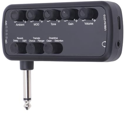 Wiederaufladbare E -Gitarren -Kopfhörerverstärker mit Überlastverzerrung, Timbre -Verzögerung, Reverb -Effekt, Chor, Tremolo USB