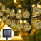 Led lichterkette Marokkanische 7m, 50 LEDs mit 8 Modi, IP65 Wasserdichte Solar Gartenbeleuchtung für Balkon, Terrasse, Hochzeit & Party Dekoration, Solarbetriebene Gartenlampen für Außenbereich
