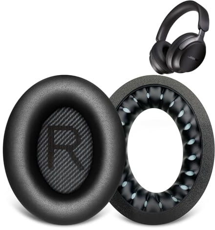 KASOTT Replacement for Bose QuietComfort 35 (QC35 II) Ear Pads,Soft Protein Leather,Noise Isolation Memory Foam,Comfortable fit,Bose QC25 QC15 QC2/ Ae2 Ae2i Ae2w/Sound Link/Sound True (Black)