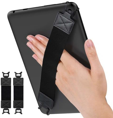 MoKo Handschlaufe für 9-11 iPad/Fire/Samsung Tablet, Schwarz | Tablet Zubehör für 9-11 Tablet, Schwarze Elastisches Halteband Leicht mit Tragbarer ,Leichter Fingerhalterung