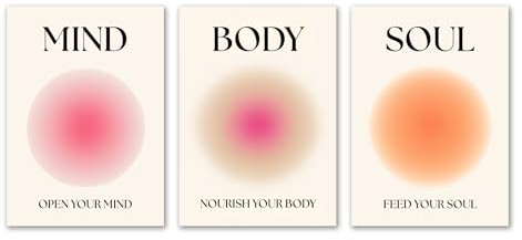SALVADERO Motivierende Poster Daily Affirmations, Format A3/40 x 50/50 x 70 cm, mattes Papier, 250 g/m², 3 Stück Mind Body Soul und positive Affirmationen (Mind, Body, Soul, 70 x 50 cm, ungerahmt)