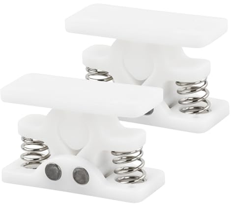 65MM Schwerlast Türfeststeller,Türhalter mit 8-fach Schraubmontage & Federtechnik - Türstopper für Wohnwagen, Wohnmobil, Boot, Haus (Weiß, 63x40x27mm) - Zubehör gegen Wandschäden