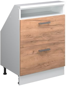 Vicco Meuble sous Pente R-Line, Chêne doré/Blanc, 60cm avec 2 tiroirs