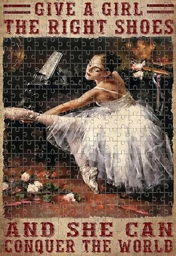 Classic Jigsaw Puzzle Ballet Signs Ballerina Gift Love Dancing Signs 300 Pieces Challenging Puzzle for Puzzle Lovers Game & Games