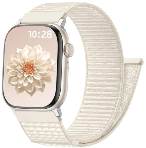 CeMiKa Nylon Loop Cinturini Compatibile con Apple Watch Cinturino 40mm 42mm 41mm 38mm Uomo Donna - Nylon Sport Morbido Traspirante Cinturino per iWatch SE SE3 Series 11 10 9 8 7 6 5 4 3, Stellato
