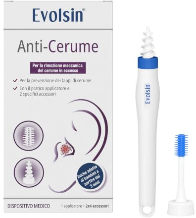 EVOLSIN® Anti-Ohrenschmalz Ohrenschmalz Entferner mit 2 x 4 Aufsätzen | Ohrenreiniger Set, Sanfte Ohr Reinigung, Ohr Hygiene & Pflege