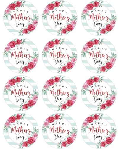 Gleemix Muttertag Sticker für Muttertagsgeschenk, 72 Stück Happy Mother's Day Sticker, Muttertag Aufkleber für Geschenk, Umschlag, Blumenpapier