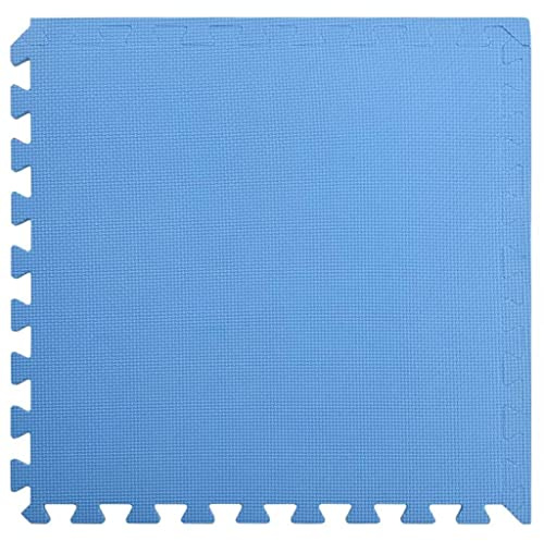 Bodenmatten 24 Stk EVA-Schaumstoff Blau 60x60x1 cm Bodenschutzmatte rutschfest schalldämmend vibrationsdämpfend kratzschutz Unterlage für Fitness Laufband Crosstrainer Ergometer Homegym
