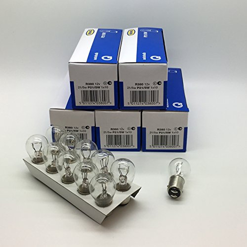 50 x Ring R380 P21/5W BAY15D Brake Stop & Tail Light Car Bulbs 380 12v 21/5w