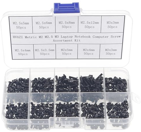 HVAZI 500PCS Metric M2 M2.5 M3 Laptop Notebook Computer Screws Kit
