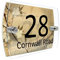 CS Printing House Number Sign Plaque Garden Glass Effect Acrylic Sign Door Plate Marble Wall Display 2 Part Branded Acrylic (Vintage Carp)