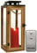 Dekovita 42cm Holz-Laterne - Gartenlaterne inkl. 18cm Outdoor LED Kerze in Rot mit Timer Fernbedienung