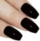 Bling Art Ballerina False Nails Black Polished Coffin Long Acrylic Fake Tips