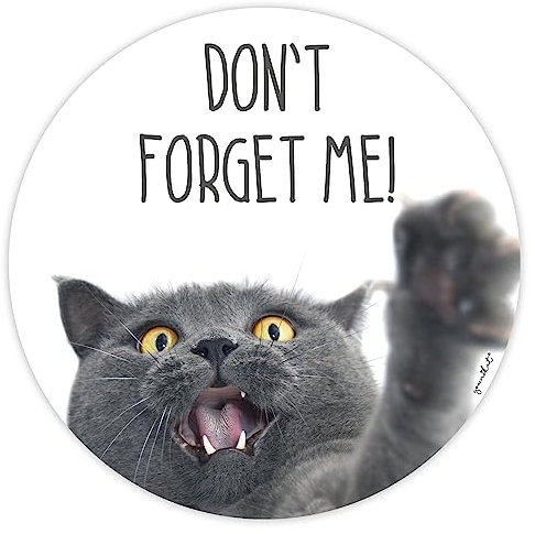 Tapis de Souris avec Motif Chat et Dicton I Ø 22 cm Rond I Tapis de Souris Taille Standard, antidérapant I pour Filles Adolescentes Femmes I Dont Forget me I dv_467
