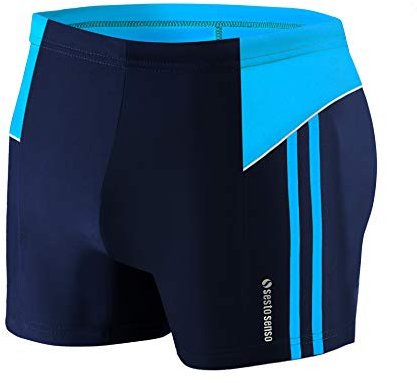 sesto senso Maillot de Bain Homme Boxer Trunks Shorts Pantalon Slips Natation de Sport BD 384 L Bleu