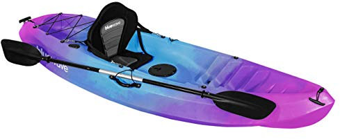 Bluewave Discovery Sit On Top Touring Kayak – Stable & Manoeuvrable – Deluxe Seat & Paddle Package (Northern Lights)