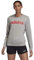 adidas Per Donna Essentials Linear Girocollo Felpa con Cappuccio, Grigio Medio/Rosa Core, XS