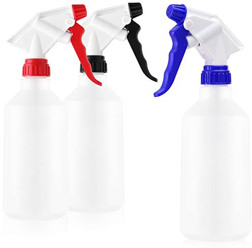 com-four® flacon pulvérisateur 3x - pulvérisateur à pompe résistant aux produits chimiques pour huiles minérales, acides dilués, solvants, alcalis, engrais pour plantes - 500 ml (NBR/EPDM/Viton)