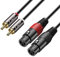 J&D 2 RCA a 2 XLR Cavo, PVC Sgusciato Unbalanced 2x XLR Femmina a 2x RCA Maschio HiFi Audio Stereo Adattatore Cavo di Interconnessione per Altoparlante Condensatore Microfono Mixer AMP, 1,8 Meter
