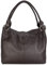 Belli italienische Leder Schultertasche Damentasche Handtasche Shopper Lilly in dunkelbraun - 33x28x14 cm (B x H x T)