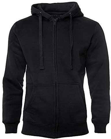 ROCK-IT Apparel Felpa con Cappuccio da Uomo [S-5XL] Giacca con Cappuccio in Pile I con Zip I Perfetta per l'autunno e l'inverno I Nero XXL