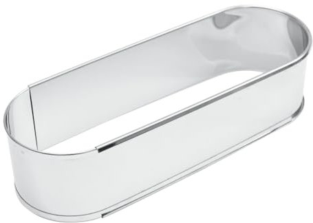 Unbekannt 1909 Backrahmen, Ovale Backform Länge verstellbar von 27 bis 40cm, Für Kuchen Brötchen Backen, Backzubehör, Edelstahl, Silber